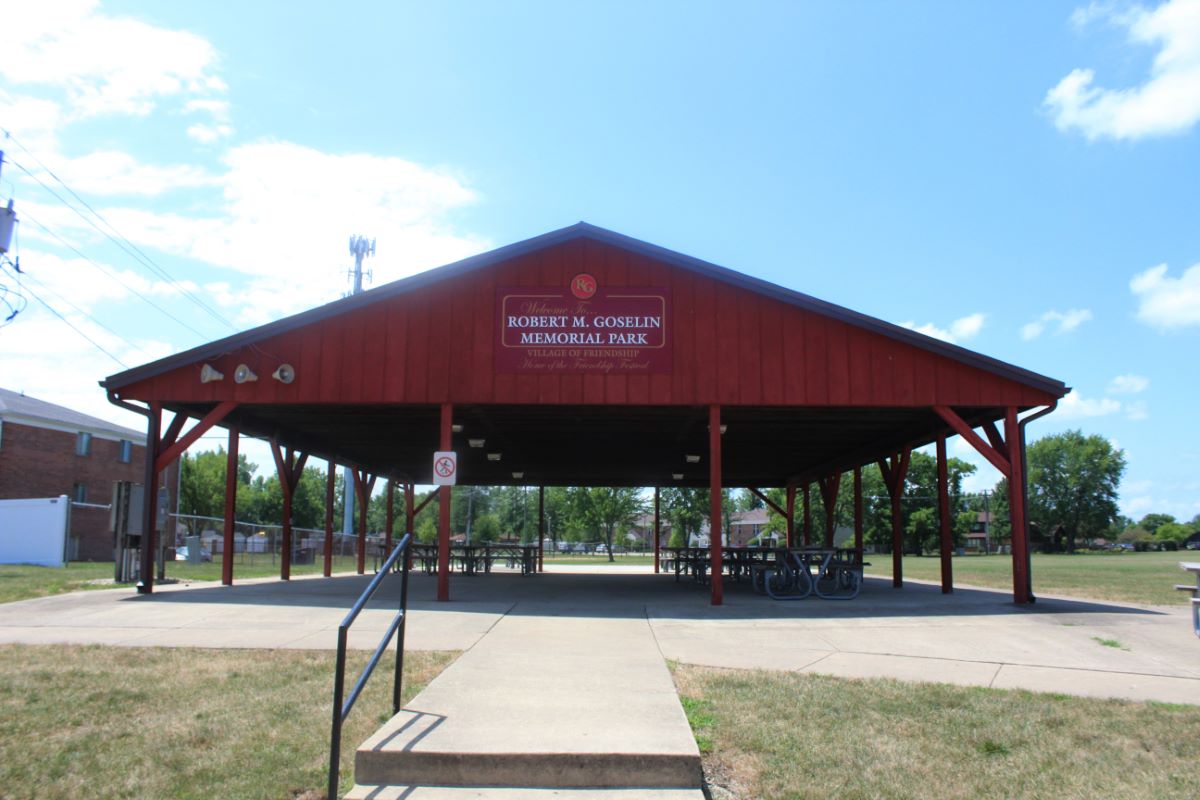 Red pavilion rental for residents in Bourbonnais Illinois. 